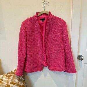 Ann Taylor tweed jacket with fringe. Size 14. Excellent condition.